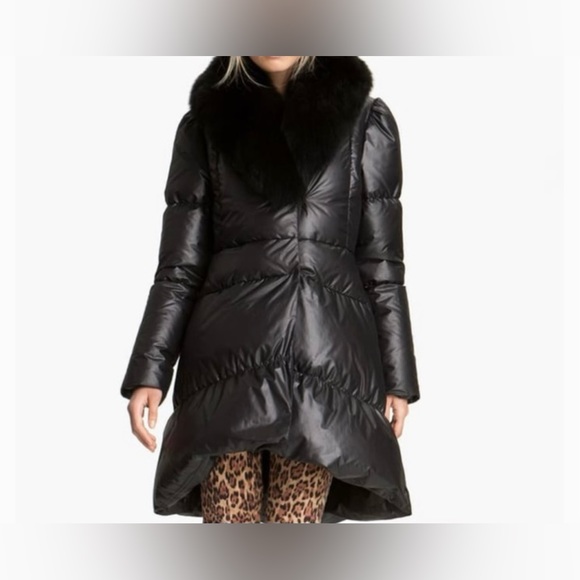 Alice and Olivia Down Puffer Jacket with REAL FOX FUR collar - Picture 2 of 10